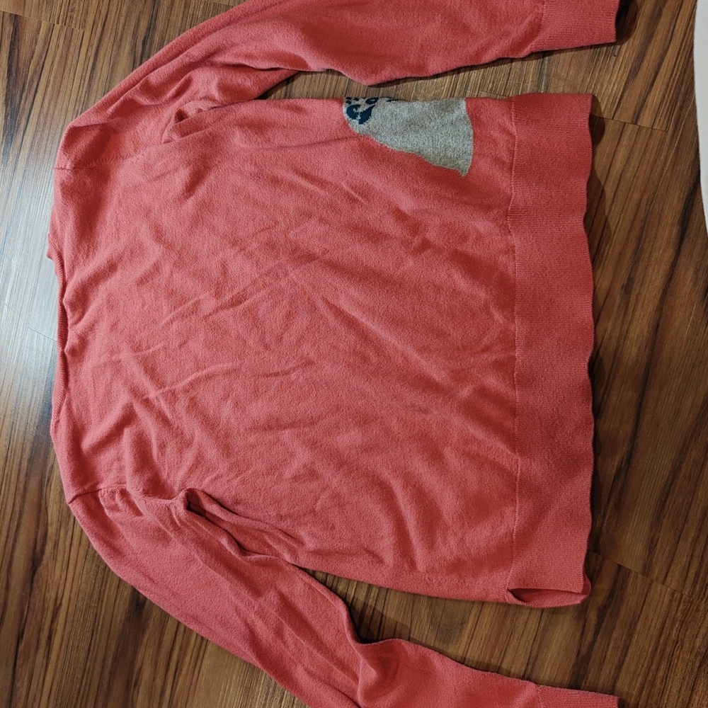 LOFT Red Sweater with Fox Pattern - image 4